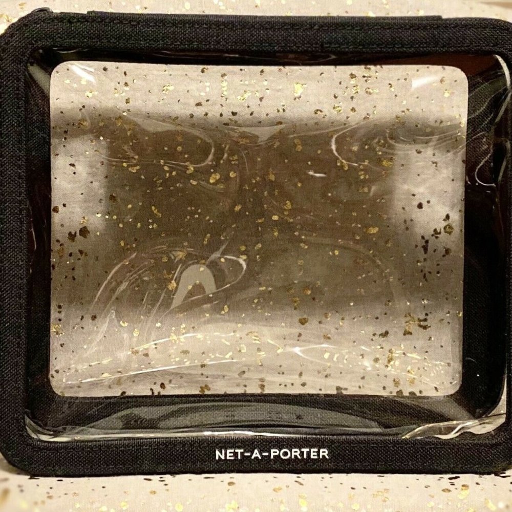 NET-A-PORTER Clear Vanity/Cosmetic Case~Travel Makeup Bag/Pouch w/Zipper~NEW~